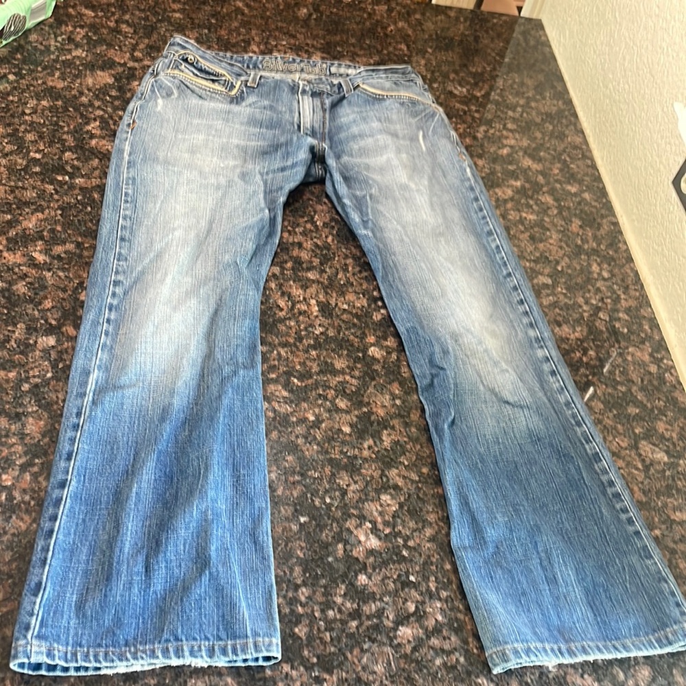 Levi silver tab bootcut jeans, blue wash, cool pockets